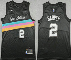 Nike San Antonio Spurs #2 Dylan Harper Black City Authentic Stitched NBA Jersey