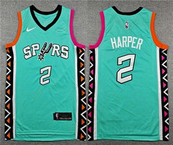 Nike San Antonio Spurs #2 Dylan Harper Turquoise City NBA Jersey
