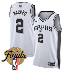 Nike San Antonio Spurs #2 Dylan Harper White 2026 Finals Patch Stitched NBA Jersey