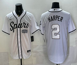 Nike San Antonio Spurs #2 Dylan Harper White Joint baseball jersey