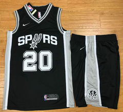 Nike San Antonio Spurs #20 Manu Ginobili Black Authentic Stitched NBA Suit Jersey
