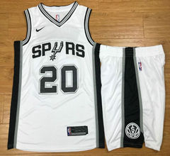 Nike San Antonio Spurs #20 Manu Ginobili White Authentic Stitched NBA Suit Jersey