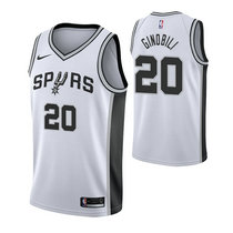 Nike San Antonio Spurs #20 Manu Ginobili White Game Authentic Stitched NBA jersey