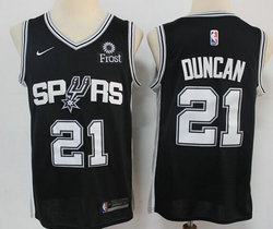 Nike San Antonio Spurs #21 Tim Duncan Black Game With Advertising Authentic Stitched NBA Jersey