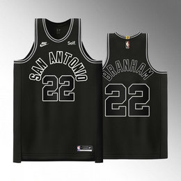 Nike San Antonio Spurs #22 Malaki Branham Black Authentic Stitched NBA Jersey