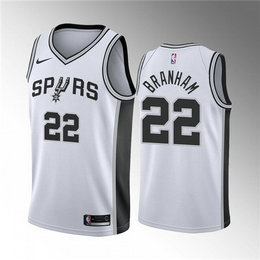 Nike San Antonio Spurs #22 Malaki Branham White Authentic Stitched NBA Jersey