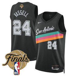 Nike San Antonio Spurs #24 Devin Vassell Black City 2026 Finals Patch Stitched NBA Jersey