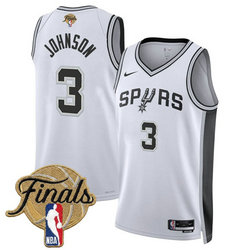 Nike San Antonio Spurs #3 Keldon Johnson White 2026 Finals Patch Stitched NBA Jersey