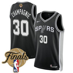 Nike San Antonio Spurs #30 Julian Champagnie Black 2026 Finals Patch Stitched NBA Jersey