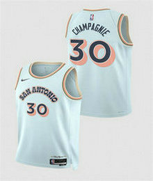 Nike San Antonio Spurs #30 Julian Champagnie Light Blue 2024_25 City Authentic Stitched NBA Jersey