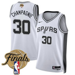 Nike San Antonio Spurs #30 Julian Champagnie White 2026 Finals Patch Stitched NBA Jersey