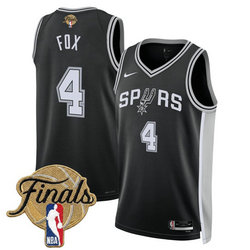Nike San Antonio Spurs #4 De'Aaron Fox Black 2026 Finals Patch Stitched NBA Jersey