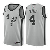 Nike San Antonio Spurs #4 Derrick White Grey Game Authentic Stitched NBA jersey