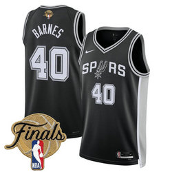 Nike San Antonio Spurs #40 Harrison Barnes Black 2026 Finals Patch Stitched NBA Jersey