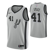 Nike San Antonio Spurs #41 Trey Lyles Grey Game Authentic Stitched NBA jersey