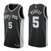 Nike San Antonio Spurs #5 Dejounte Murray Black Game Authentic Stitched NBA jersey