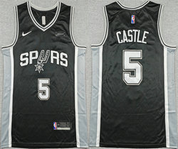 Nike San Antonio Spurs #5 Stephon Castle Black Basketball Jersey