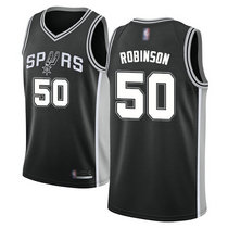 Nike San Antonio Spurs #50 David Robinson Black Game Authentic Stitched NBA jersey