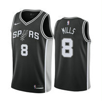 Nike San Antonio Spurs #8 Patty Mills Black Game Authentic Stitched NBA jersey