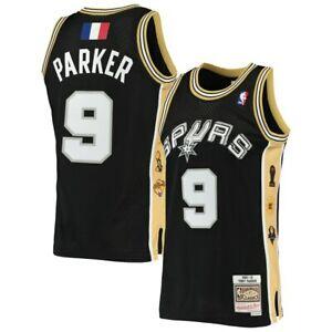 Nike San Antonio Spurs #9 Tony Parker Black Hardwood Classics 2001-02 Authentic Stitched NBA jersey