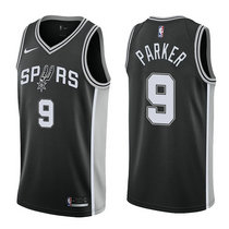 Nike San Antonio Spurs #9 Tony Parker Black Game Authentic Stitched NBA jersey