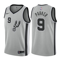 Nike San Antonio Spurs #9 Tony Parker Grey Game Authentic Stitched NBA jersey