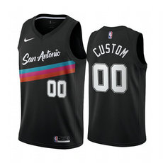Nike San Antonio Spurs #1 Lonnie Walker Custom Black City Edition Fiesta 2020-21 Stitched NBA Jersey
