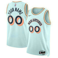 Nike San Antonio Spurs Custom Light Blue 2024-25 City Stitched NBA Jersey