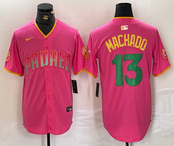 Nike San Diego Padres #13 Manny Machado Pink Joint Authentic Stitched MLB Jersey