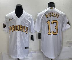 Nike San Diego Padres #13 Manny Machado White 2022 All Star Authentic Stitched MLB Jersey