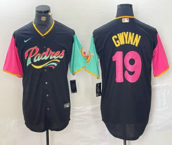 Nike San Diego Padres #19 Tony Gwynn Black Joint Game Authentic Stitched MLB Jersey