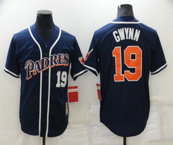 Nike San Diego Padres #19 Tony Gwynn Navy Throwback Game Authentic stitched MLB jersey