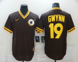 Nike San Diego Padres #19 Tony Gwynn Pullover New Throwback Authentic stitched MLB jersey
