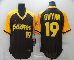 Nike San Diego Padres #19 Tony Gwynn Pullover Throwback Authentic stitched MLB jersey