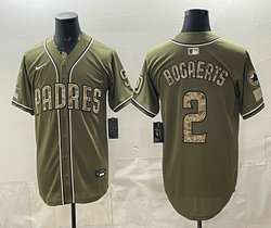 Nike San Diego Padres #2 Xander Bogaerts Olive 2026 Armed Forces Day MLB Jersey