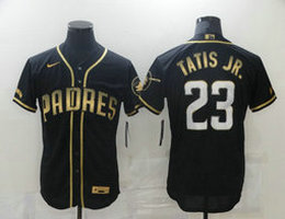 Nike San Diego Padres #23 Fernando Tatis Jr. Black Gold third generation Authentic Stitched MLB Jersey