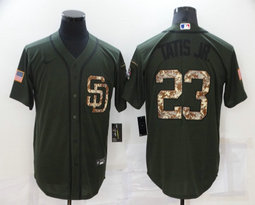 Nike San Diego Padres #23 Fernando Tatis Jr. Green Salute to service Authentic Stitched MLB Jersey