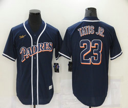 Nike San Diego Padres #23 Fernando Tatis Jr. Navy Gold logo Game Authentic Stitched MLB Jersey