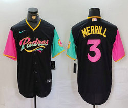 Nike San Diego Padres #3 Jackson Merrill Black City Game Authentic Stitched MLB Jersey