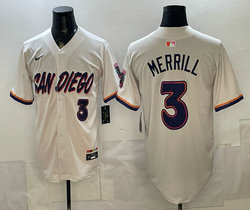 Nike San Diego Padres #3 Jackson Merrill Cream 2026 City MLB Jersey
