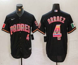 Nike San Diego Padres #4 Luis Arraez Black Fashion Authentic Stitched MLB Jersey