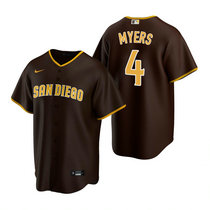 Nike San Diego Padres #4 Wil Myers Brown Game Authentic Stitched MLB Jersey