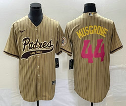 Nike San Diego Padres #44 Joe Musgrove Brown Stripe Joint Authentic Stitched baseball jersey