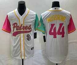 Nike San Diego Padres #44 Joe Musgrove White Team Logo front Joint Authentic Stitched baseball jersey