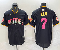 Nike San Diego Padres #7 Ha-Seong Kim Black Joint gradation Game Authentic Stitched MLB Jersey