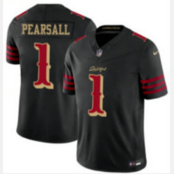 Nike San Francisco 49ers #1 Ricky Pearsall Black Rivalries Stitched Football Jersey