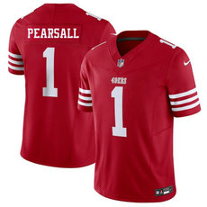 Nike San Francisco 49ers #1 Ricky Pearsall Red Vapor Untouchable Authentic Stitched NFL Jersey