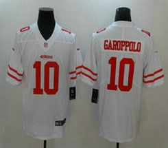 Nike San Francisco 49ers #10 Jimmy Garoppolo White Vapor Untouchable With Team Patch Authentic Stitched NFL Jersey