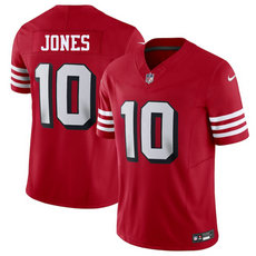 Nike San Francisco 49ers #10 Mac Jones Red Throwback Vapor Untouchable Authentic Stitched NFL Jersey