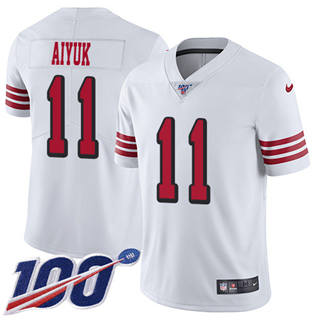 Nike San Francisco 49ers #11 Brandon Aiyuk 100th Season White New Vapor Untouchable NFL Jersey